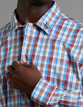 Carica l'immagine nel visualizzatore di Gallery, Camicia cropped quadri con ricamo M/L
