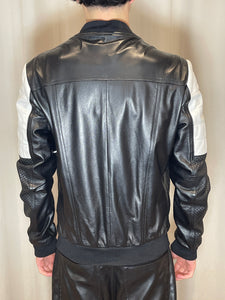 Bomber pelle bicolore